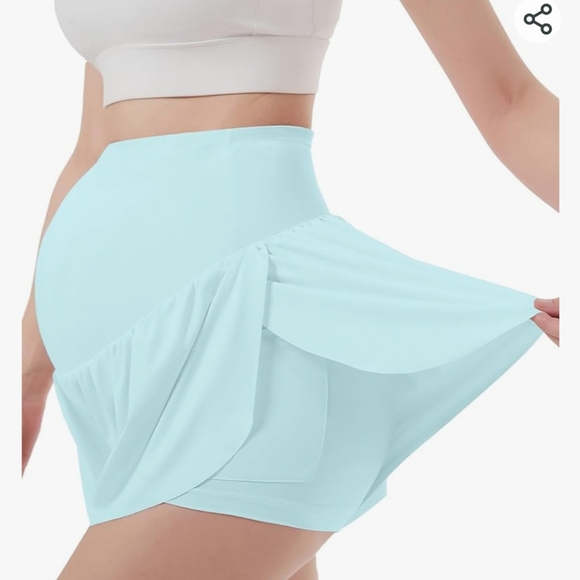 NWT EXARUS Maternity Flowy Shorts Athletic Butterfly 2 in 1 Size XXL - Picture 6 of 8